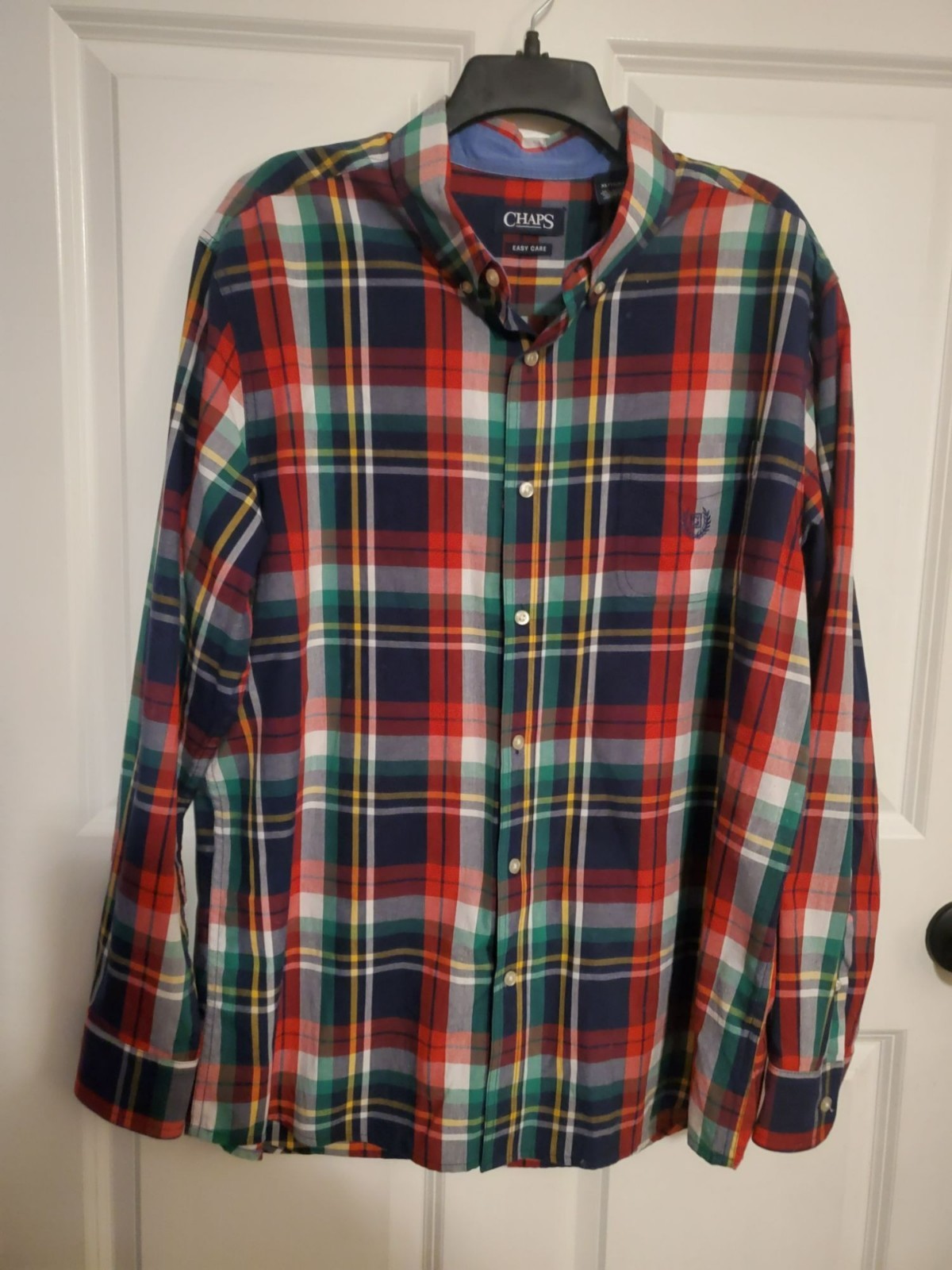 Chaps Men’s size XL dress button up closure shirt red/green/blue/white/yellow pl