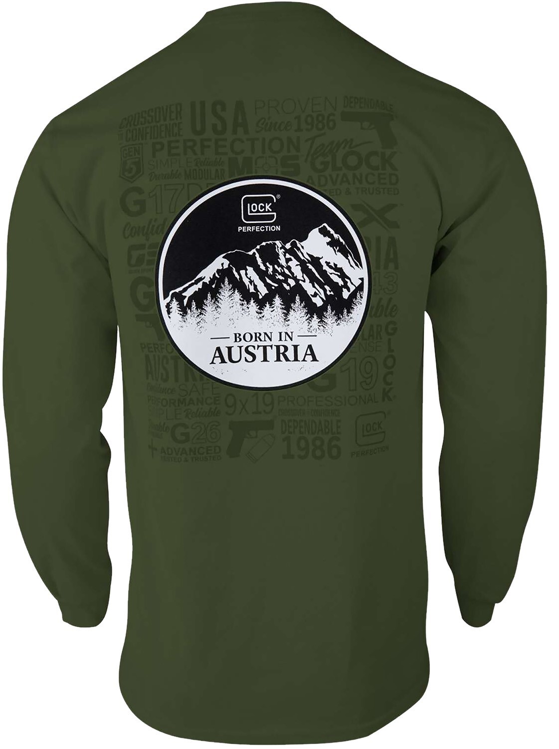 Glock- Born in Austria Green Long-Sleeve Shirt