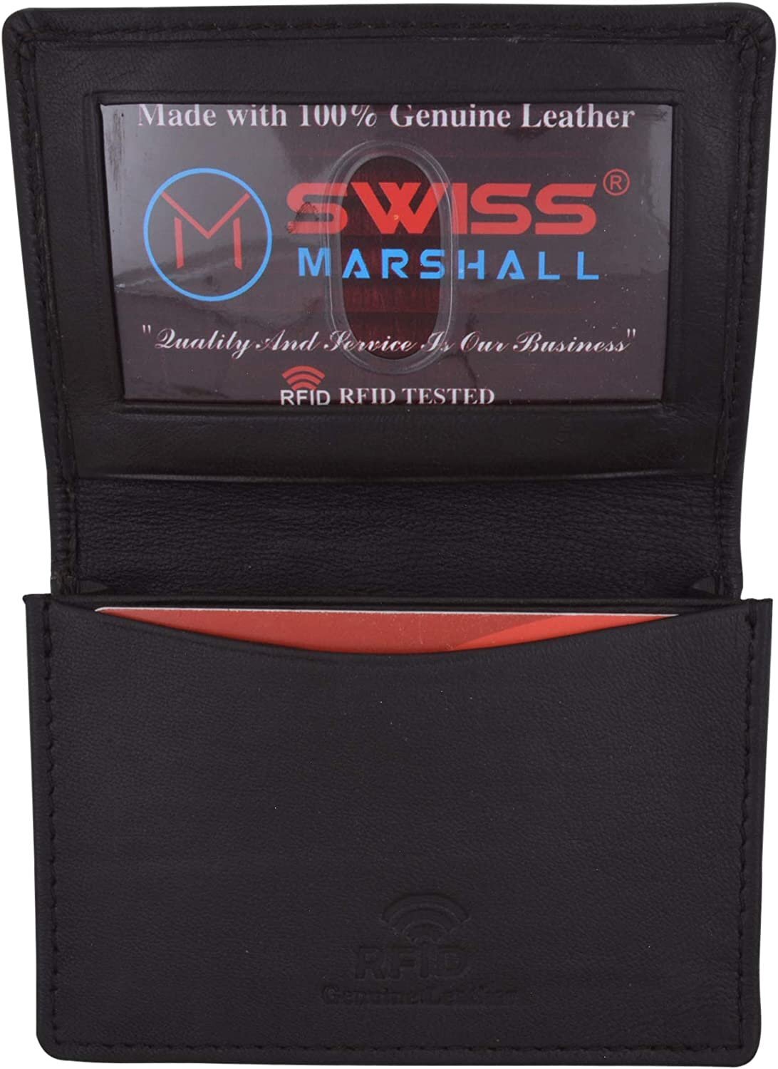 Swiss Marshall Men’s RFID Blocking Premium Leather Expandable Small Credit…