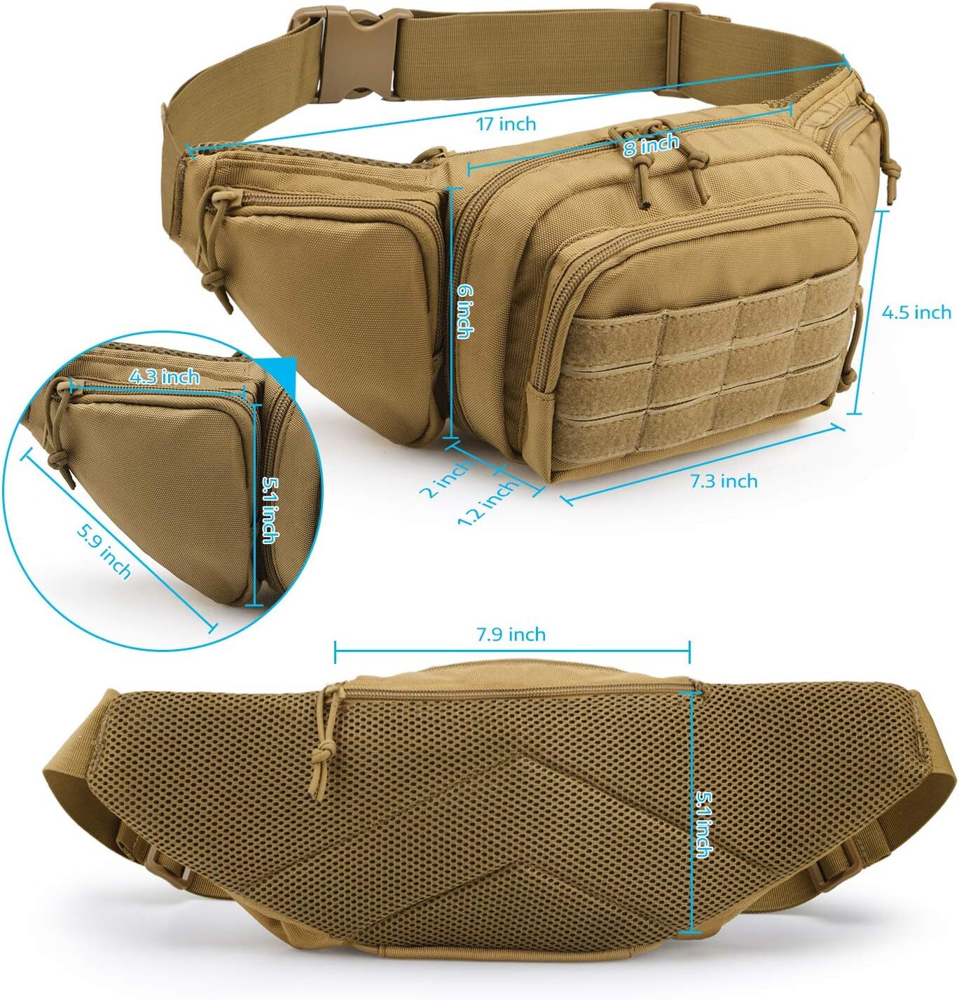 Tactical Waist Fanny Pack Phone Pouch Military Outdoor Camping Hiking Belt Bag