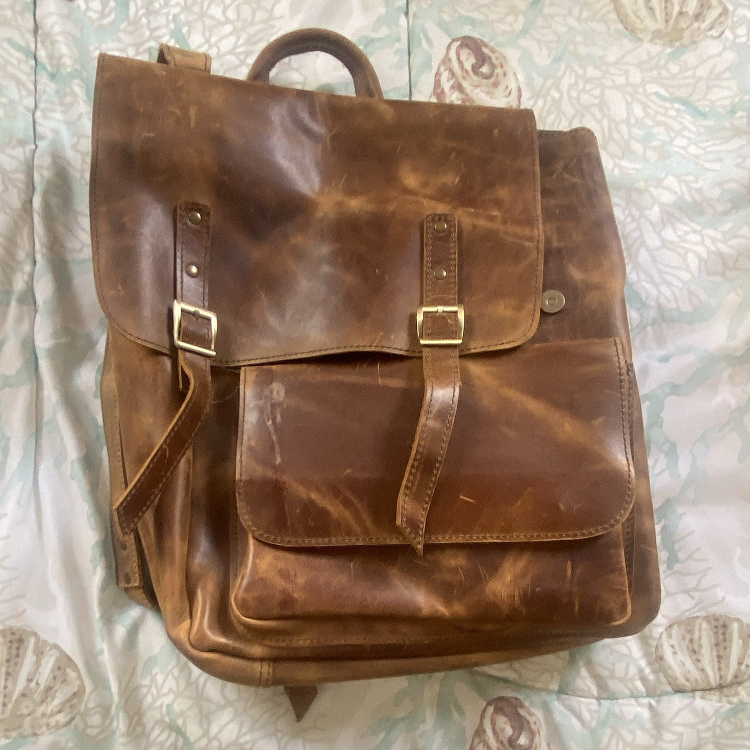Men’s Brown Leather Backpack- made in Turkey