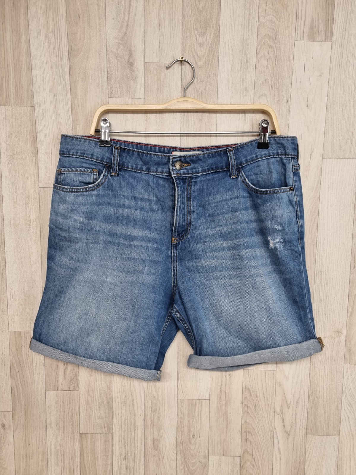 White Stuff Ladies Uk 14 Organic Cottton Blue Denim Shorts