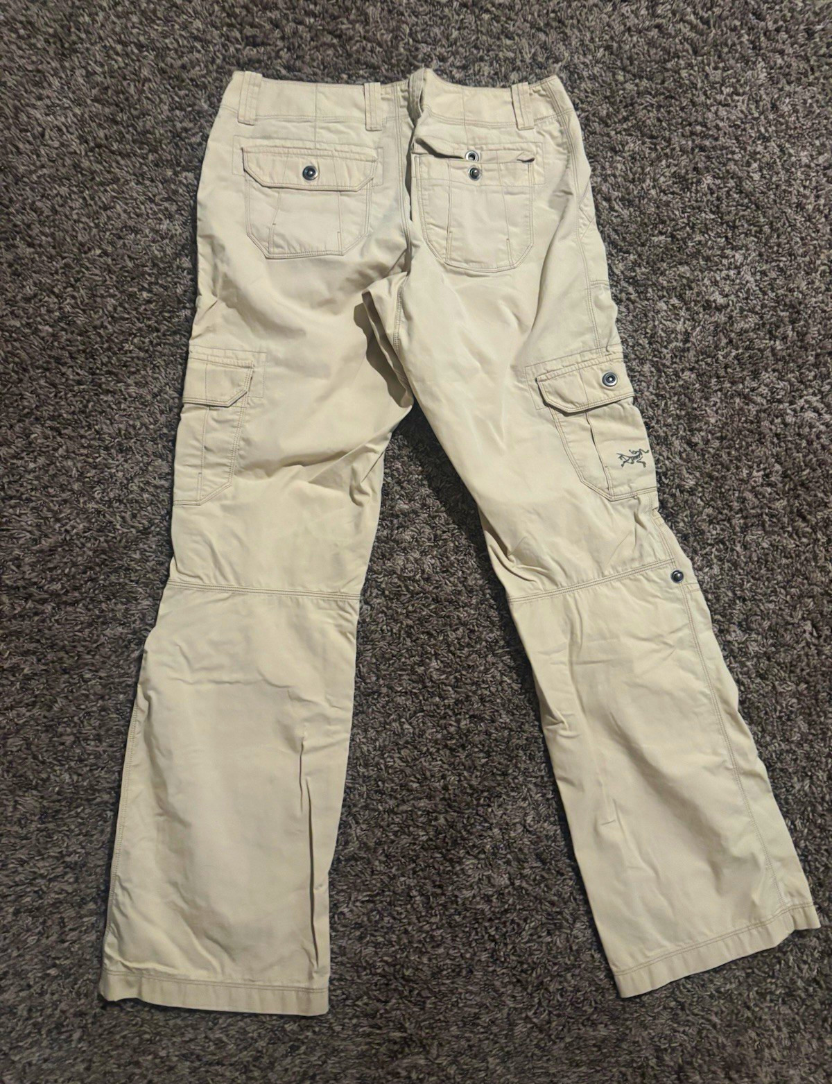 Arc’teryx Women’s Beige Canvas Cotton Cargo Pants Straight Leg Pockets 6