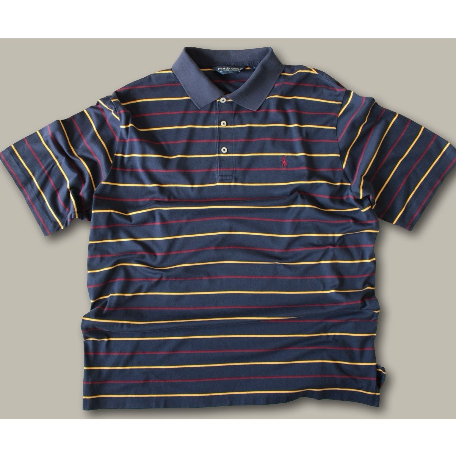 Vintage 90s Polo Golf Ralph Lauren Striped Pima Cotton Polo Shirt Large Preppy