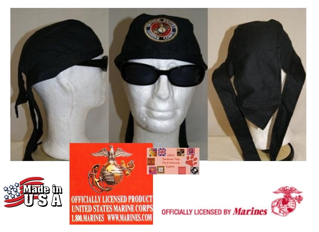 USA MADE US MARINE CORPS DO RAG USMC SEAL FITTED LINED Tied BANDANA Skull Cap