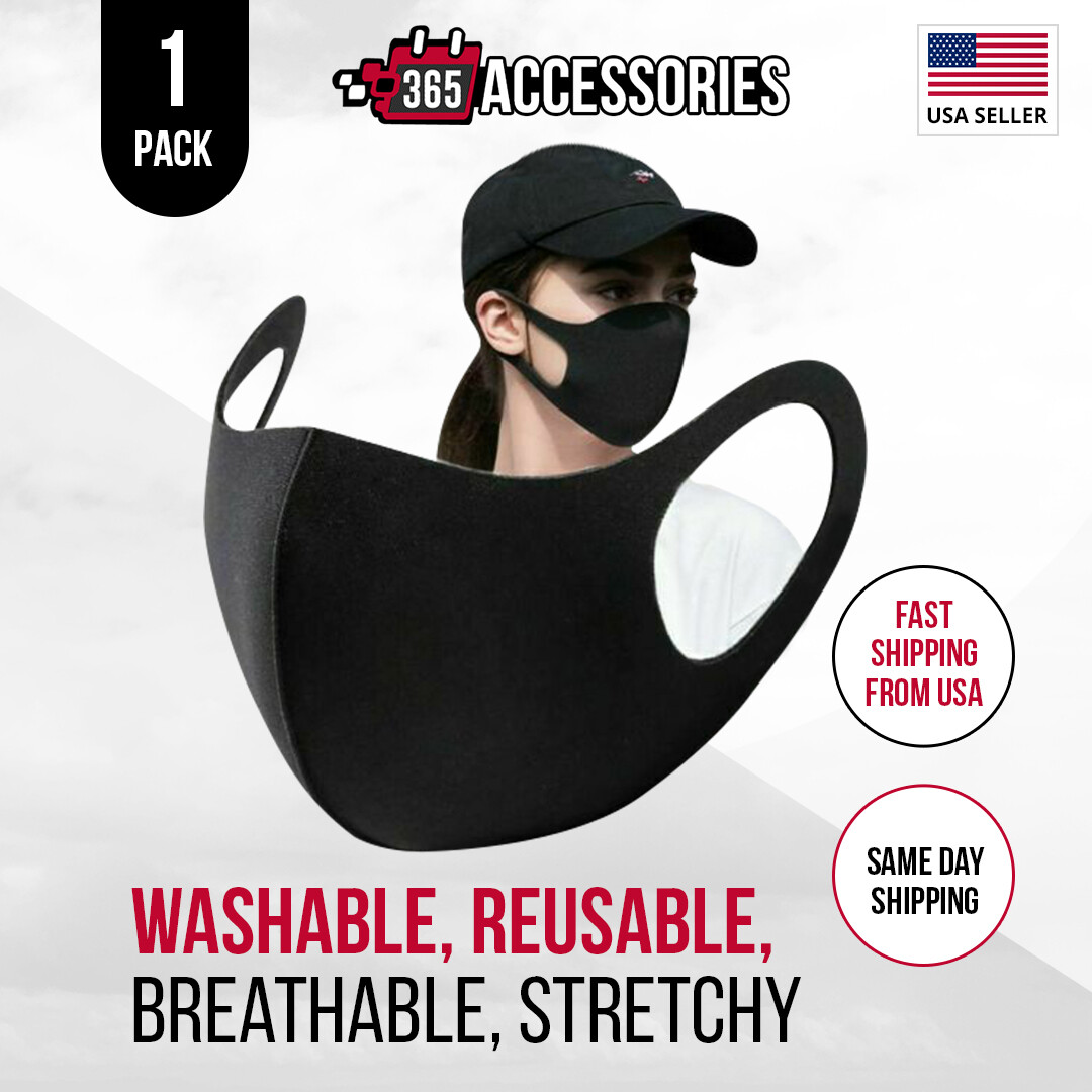 Face Mask, Black Fashion Washable, Reusable, Breathable, Unisex Mask *US SELLER*
