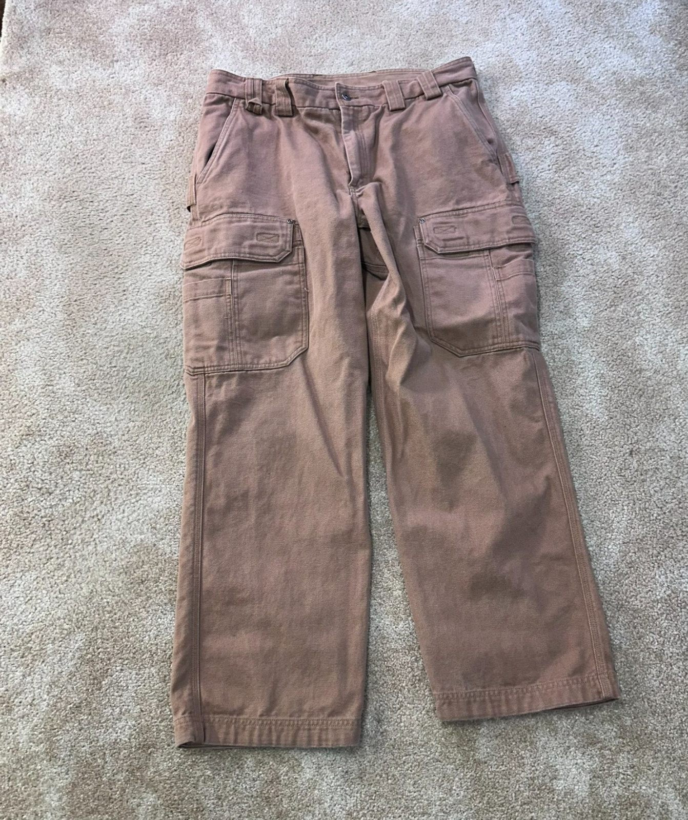 Duluth Trading Cargo Pants Men’s 38×32 Brown Canvas Workwear relaxed