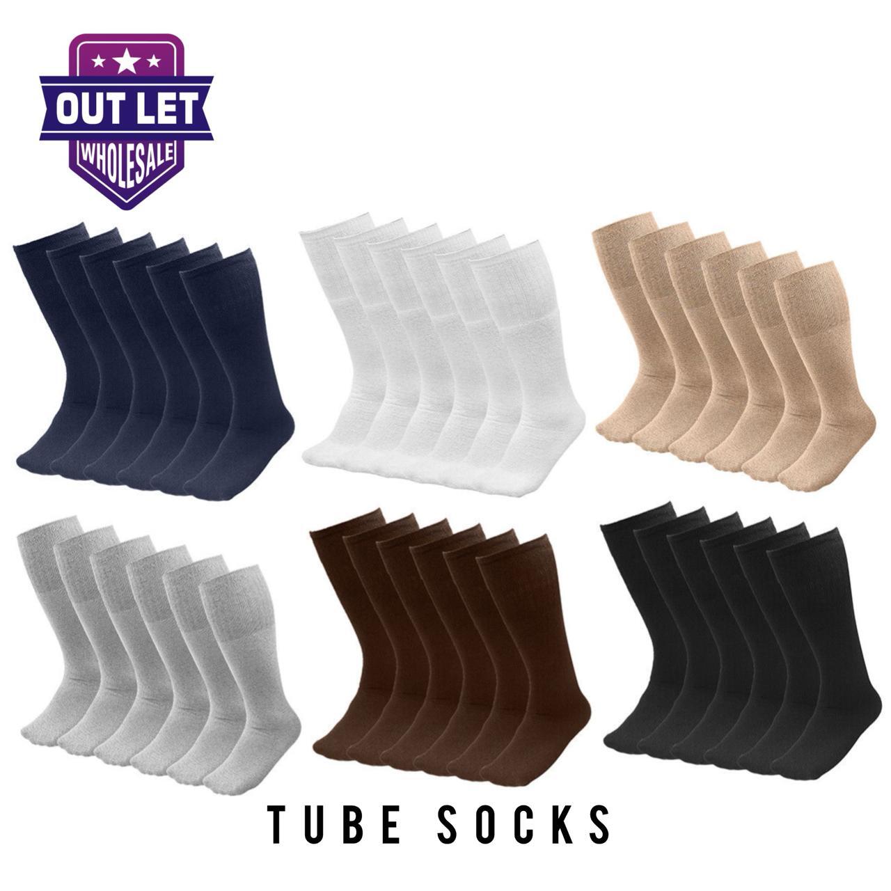 6-12-18 Pairs Men’s Tube socks Over The Calf Sports Cotton Socks Big & Tall
