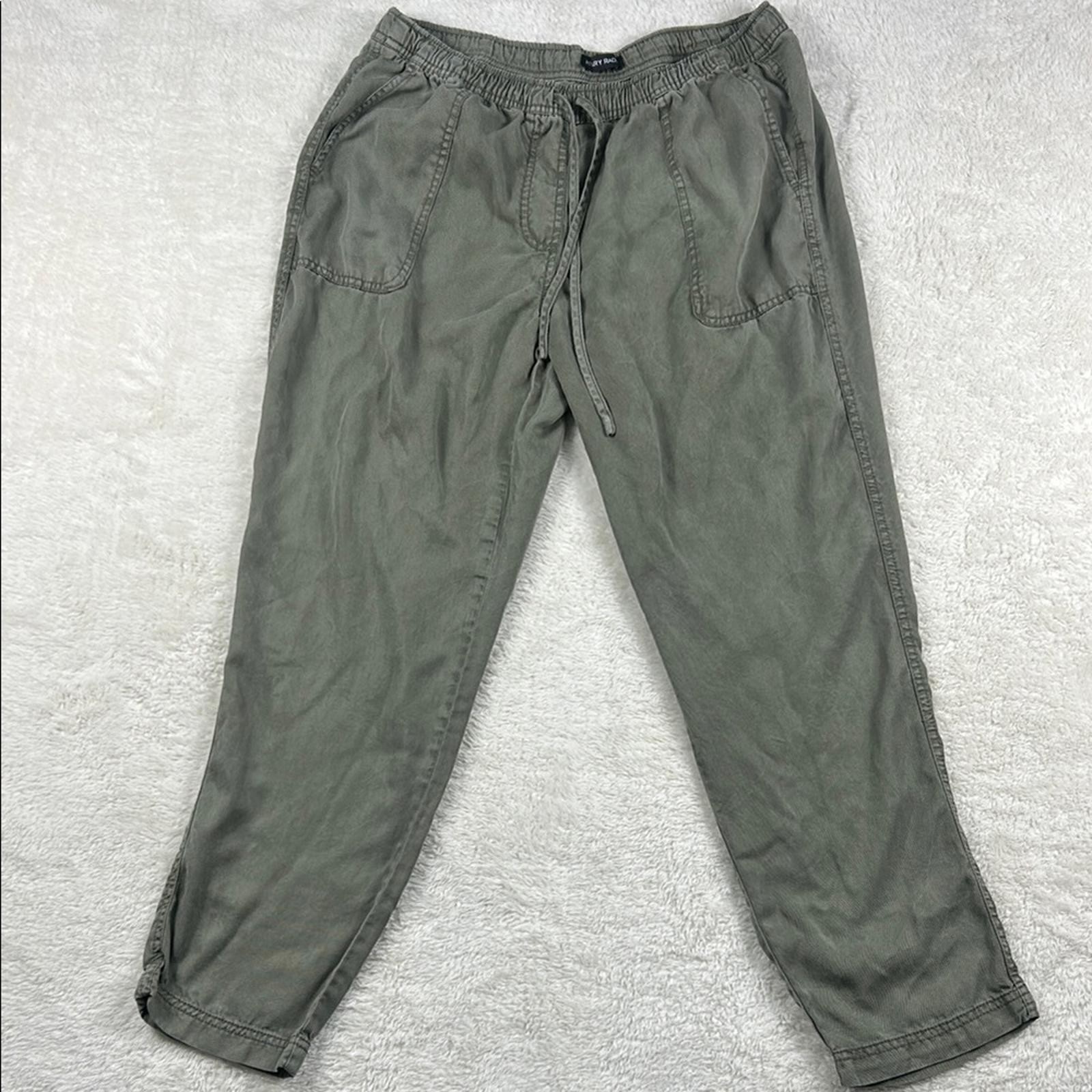 Hilary Radley Women’s Olive Green Drawstring Pants Lightweight Pull On Trousers