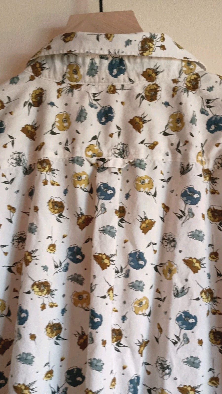 Duluth Trading Co XL Floral Button Front Shirt Cotton Stretch Cottagecore