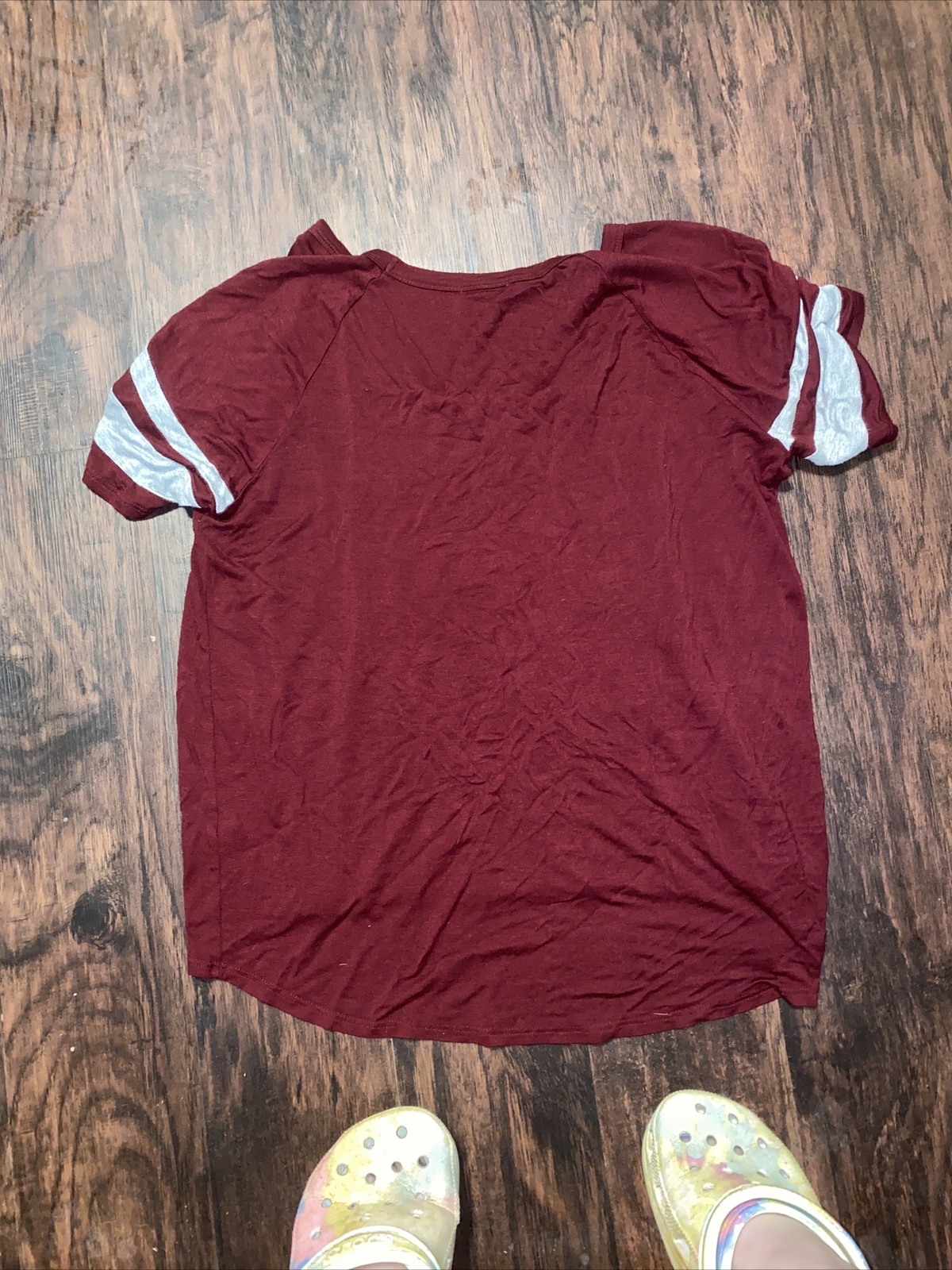 Charlotte Russe Brand Women’s Casual Sporty Maroon with Grey Stripes
