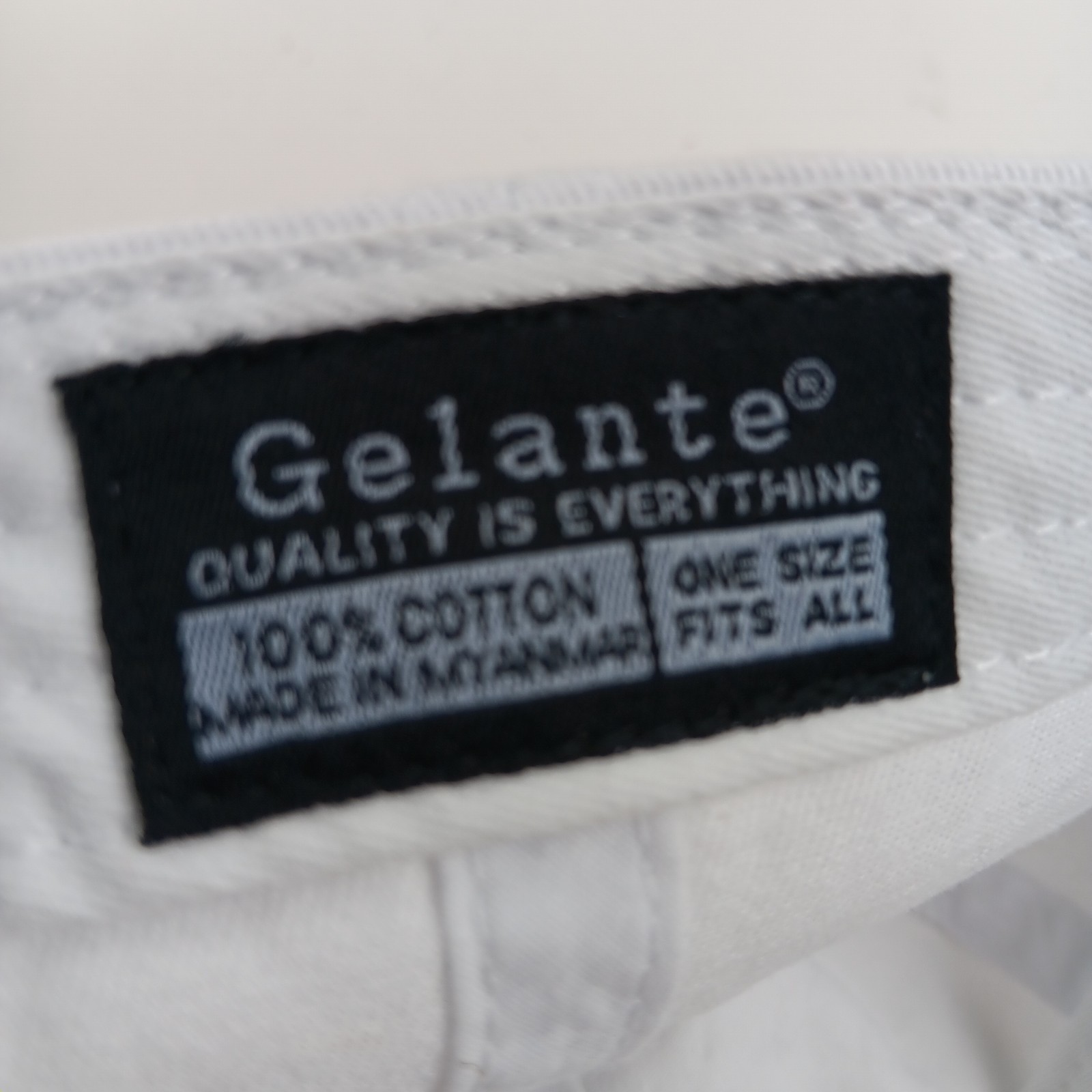 Gelante Hat Cap Strap Back White Cotton Blank Minimalist Classic Mens One Size
