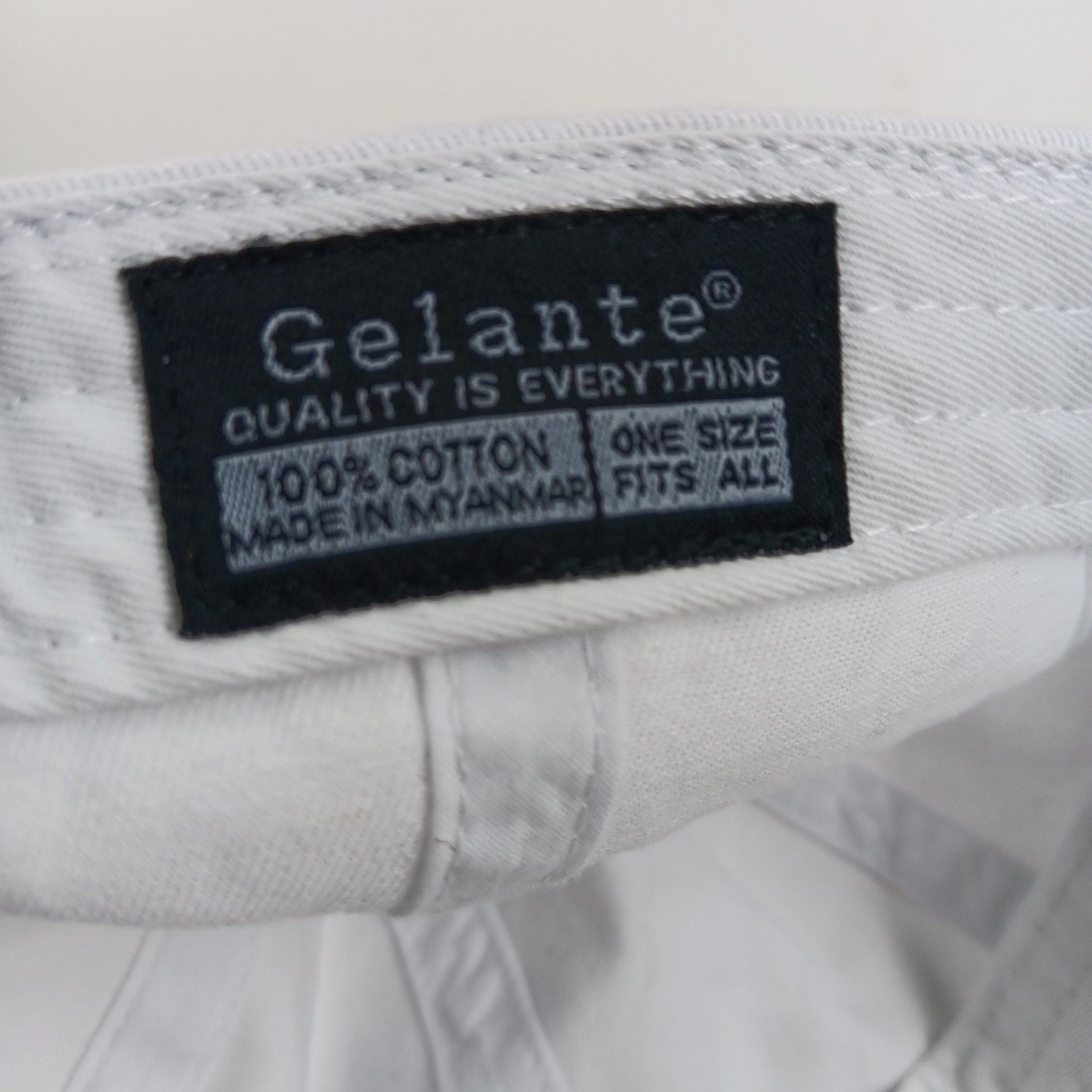 Gelante Hat Cap Strap Back White Cotton Blank Minimalist Classic Mens One Size