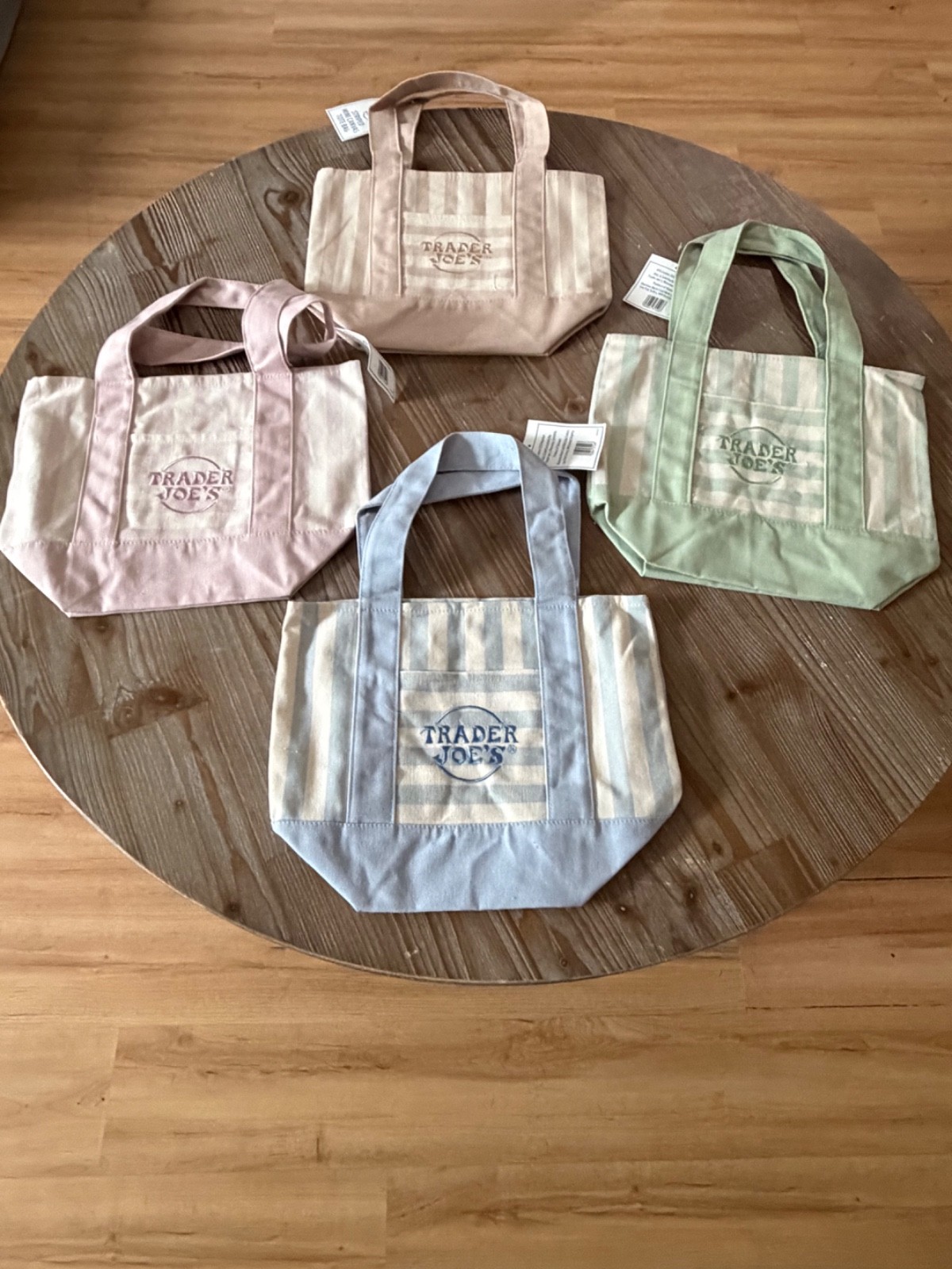 Trader Joes Mini Pastel Canvas Tote Bags (Limited edition)