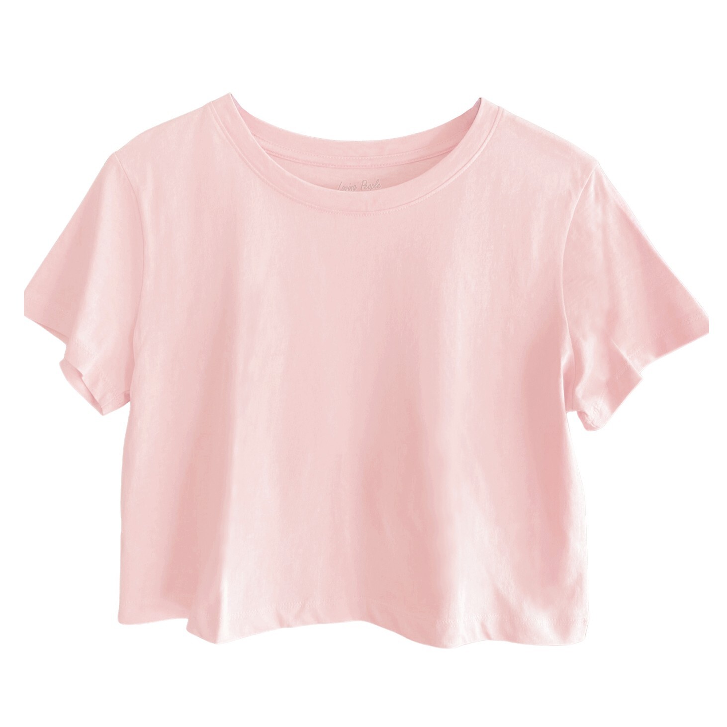 Women’s Loose Fit Crop Tops Round Neck Short Sleeve Casual 100% Cotton T-Shirts