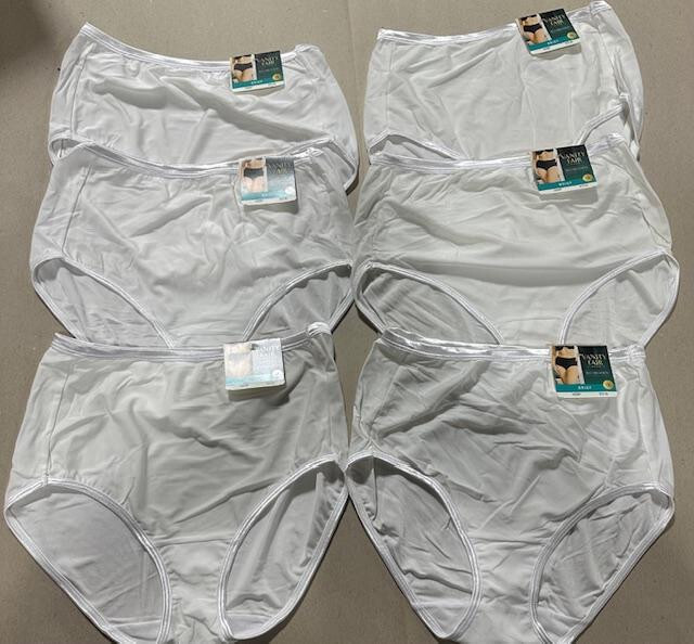6 Pairs Vanity Fair Illumination BRIEF WHITE 13109 Sz – 6 7 8 9 10 $5 bucks each