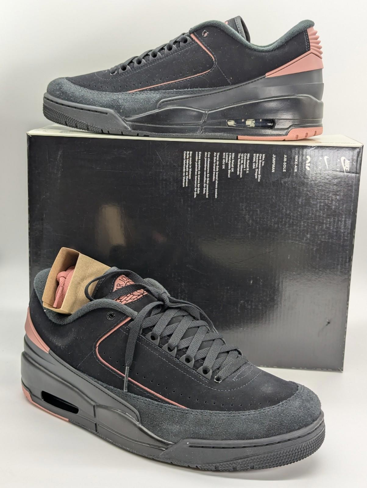 Mens Size 12 – Nike Air Jordan 2/3 Black Rust Pink FD0383-003 New Low Top EU 46