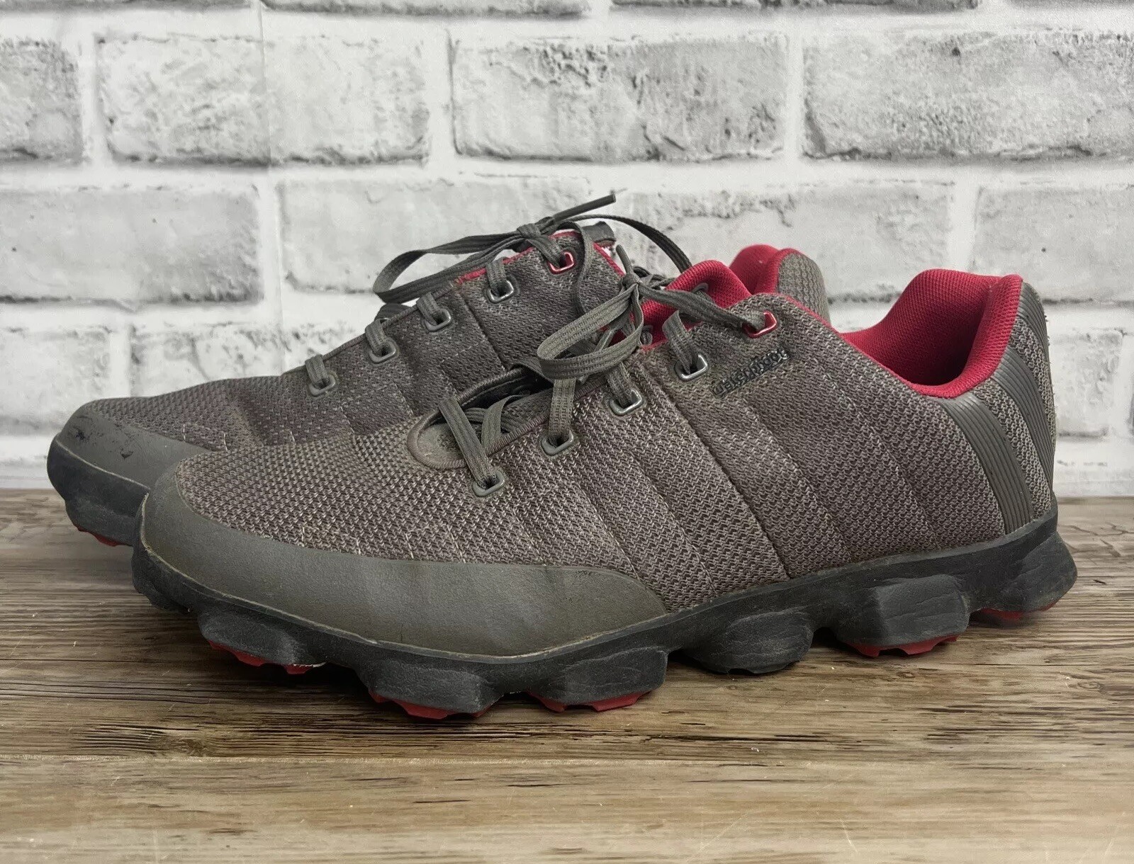 Adidas Waterproof Lace Up Gray Athletic Golf Shoes Mens Size 12 46 2/3