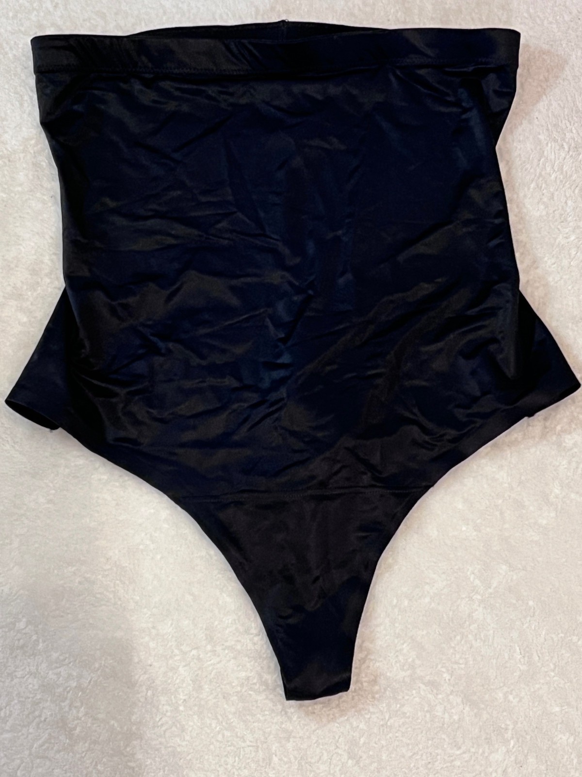 Assets By Spanx High-Waisted Black Shaping Bodysuit XL Nylon Blend