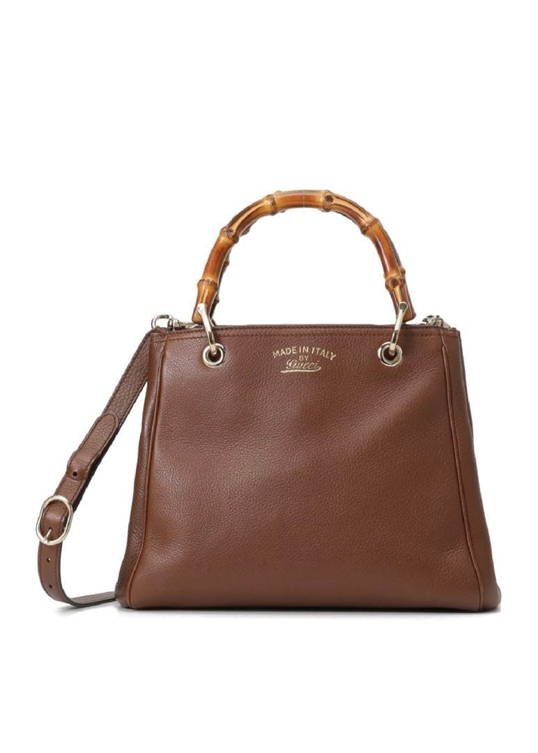 Vintage GUCCI Bamboo 2WAY Bag Gift Present 0611b