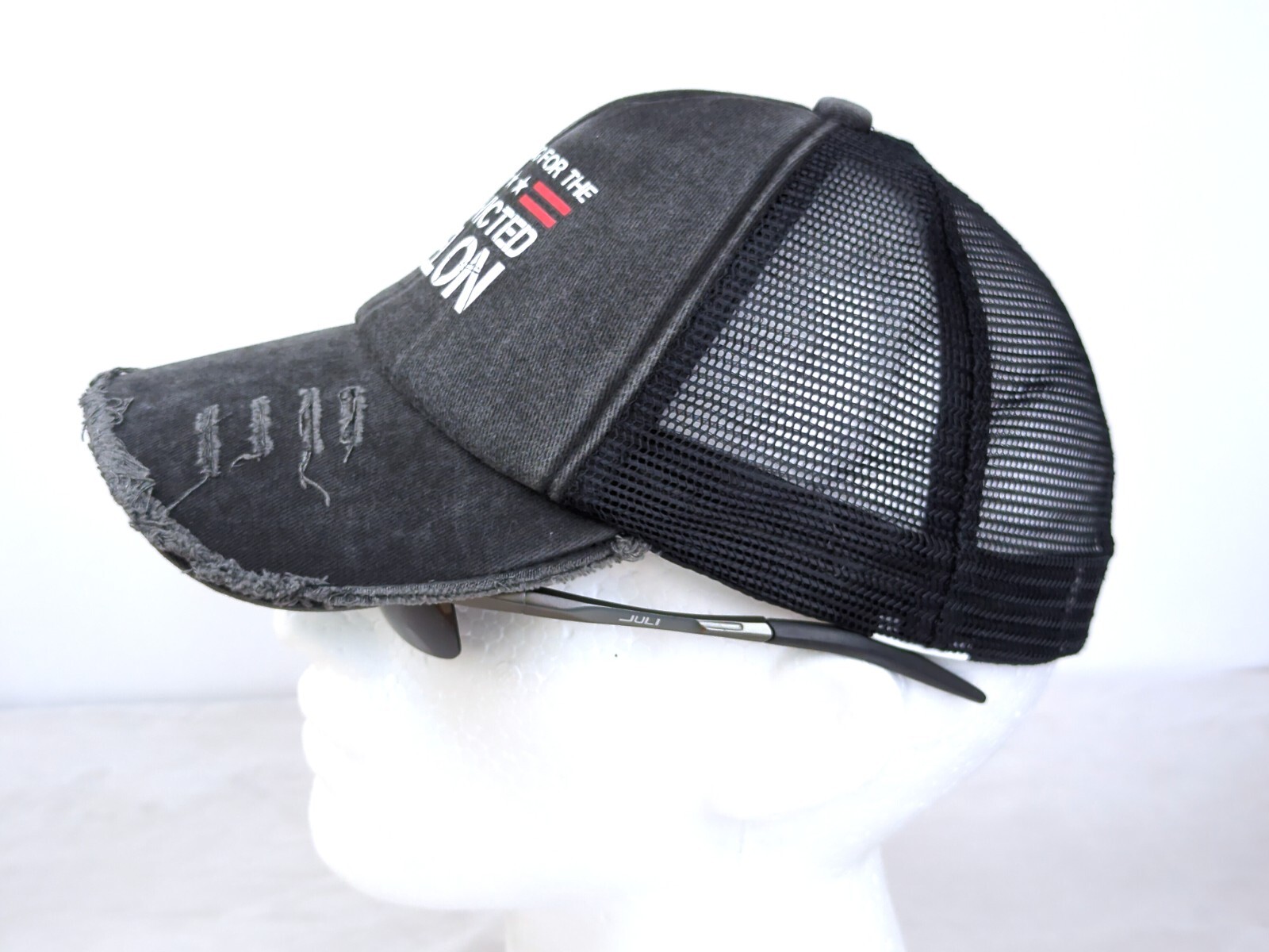 Trump 2024 “I’M VOTING FOR THE CONVICTED FELON” Distressed BLACK Baseball Cap