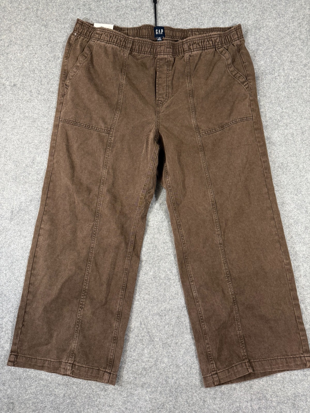 Gap Pull On Pants Womens 2XL Brown Straight Leg Elastic Waist Flat Front NWT