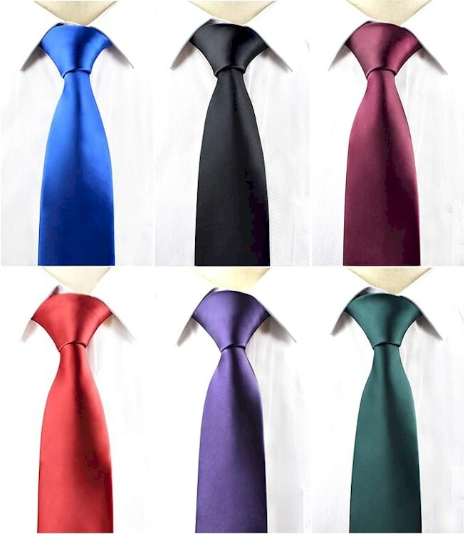 Mens 100% Solid Color Silk Neck Tie 58″ long (actual length varies 56″ to 60″)