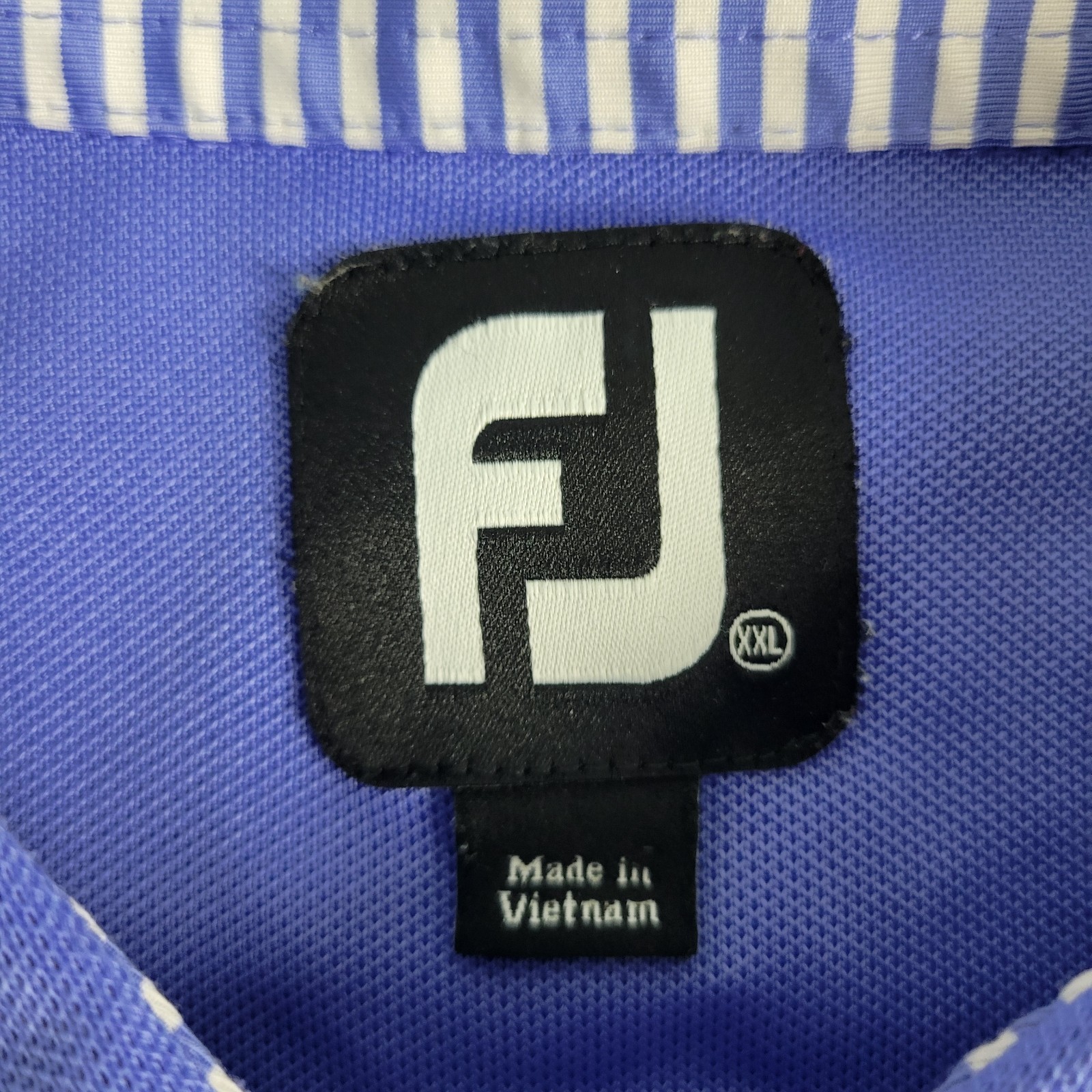 FootJoy Mens 2XL Solid Blue Performance Stretch Golf Polo Short Sleeve
