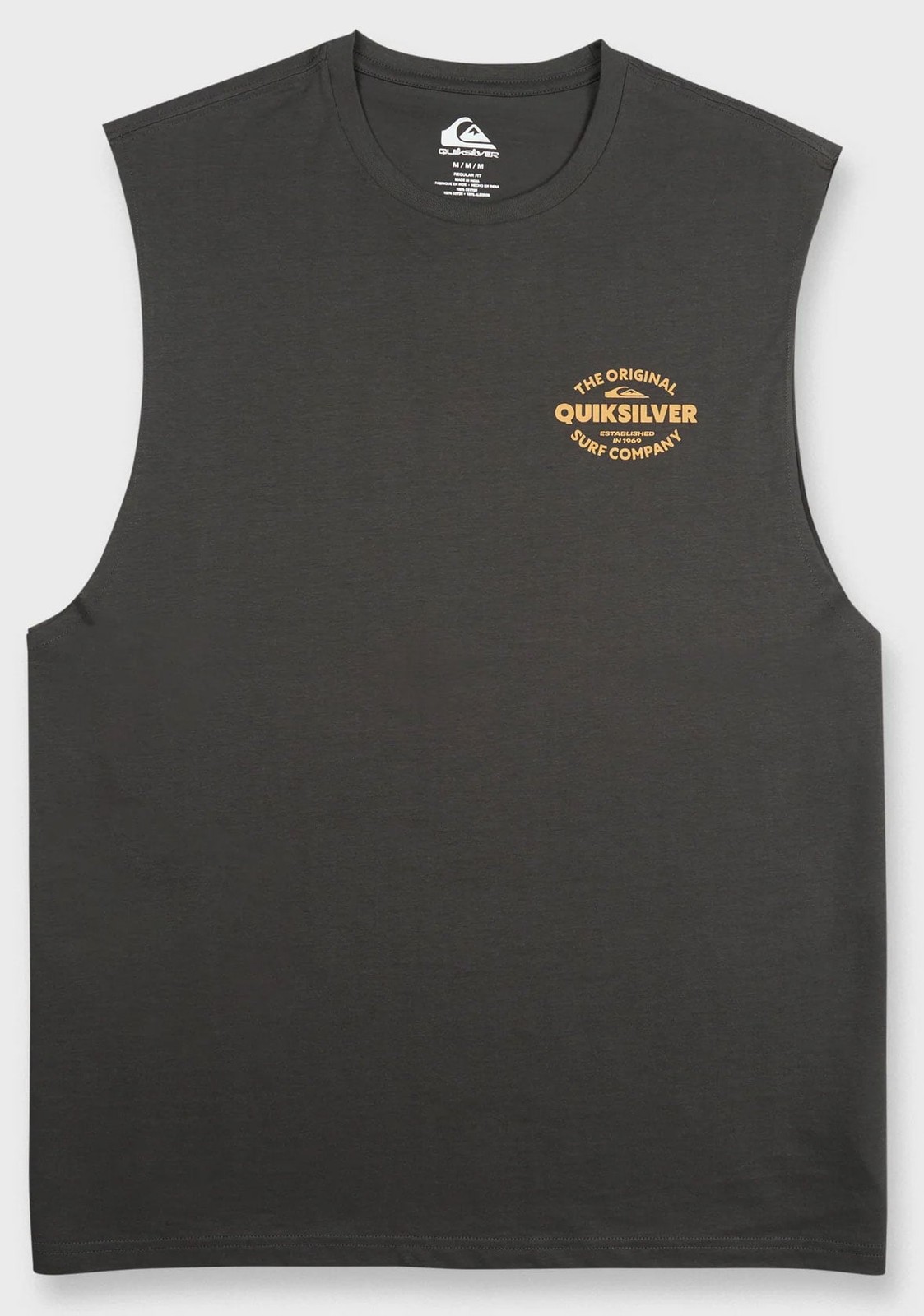 Quiksilver Men’s The Shed Tank Top – Oversized Cotton Muscle Tank, Phantom – New