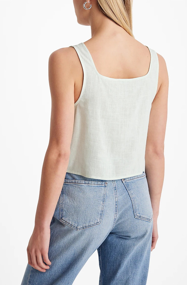 Linen-Blend Square Neck Tank – Size M & L