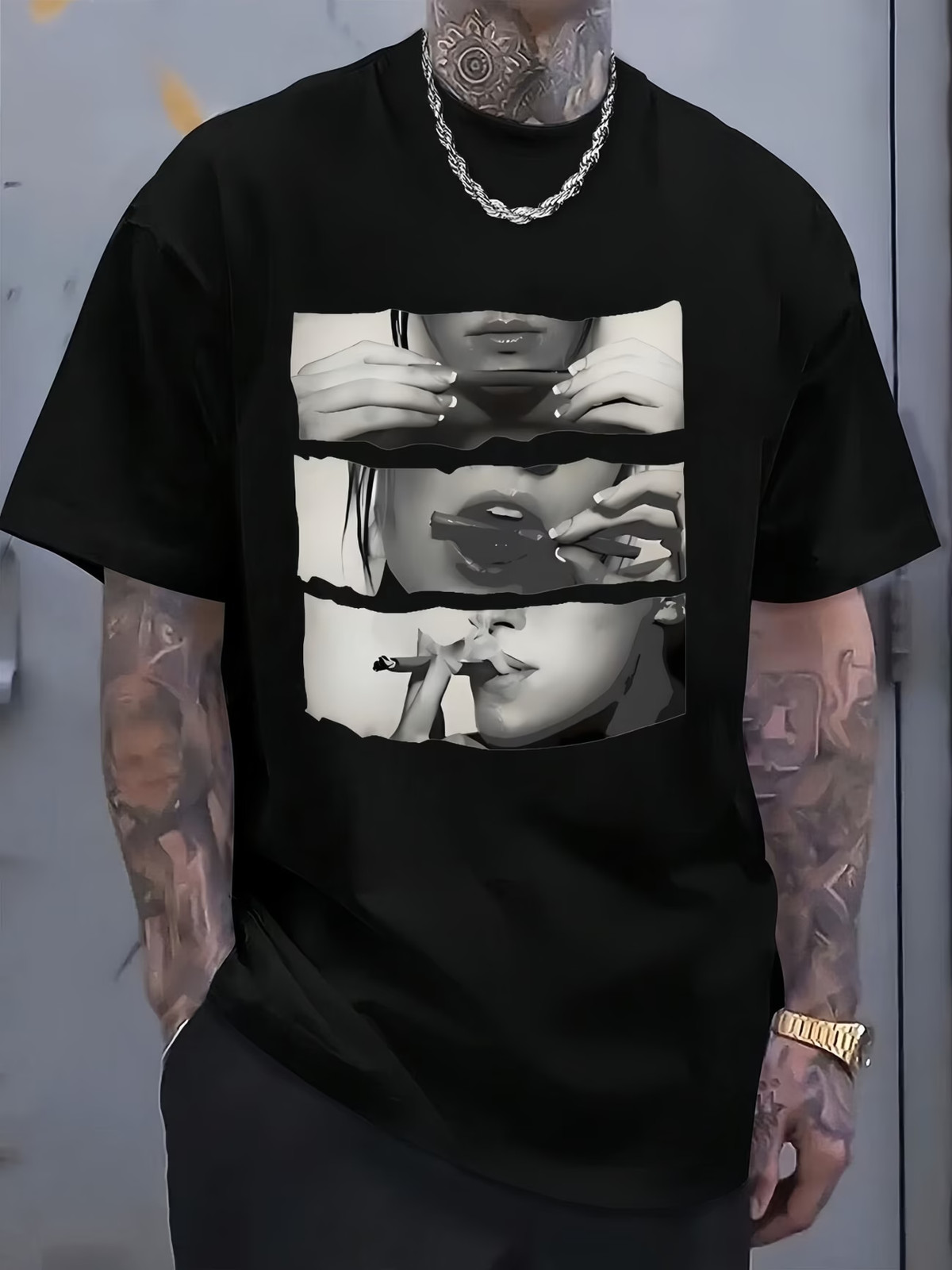 Men’s Casual Sporty Fashionable Trendy Fitness Outdoor Home Short Sleeve T-Shirt