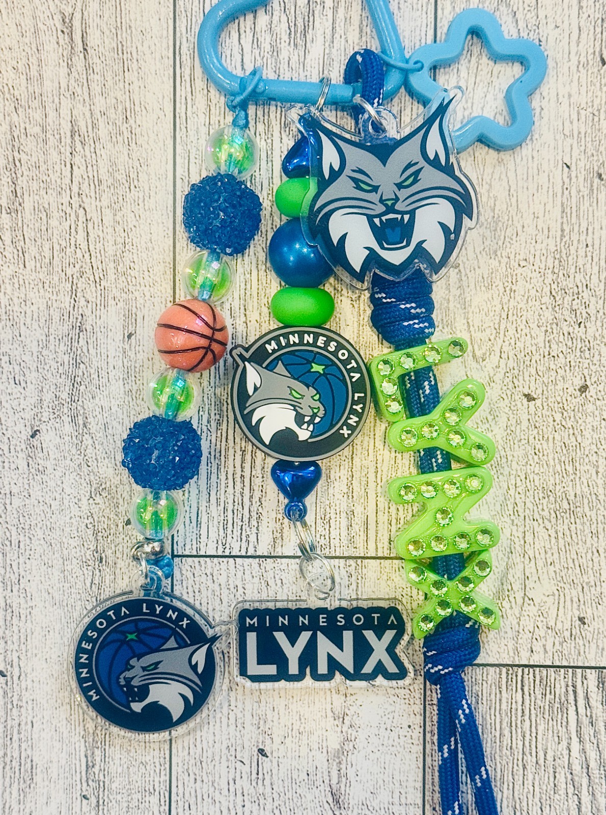 Minnesota Lynx Basketball Beaded Bag Charm | Handmade