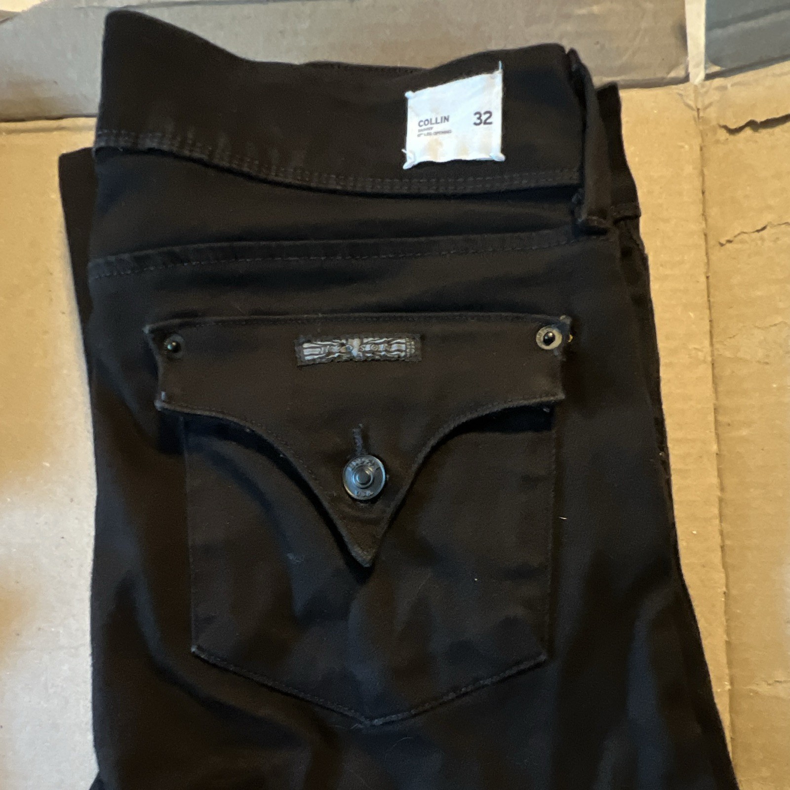 HUDSON Men’s Black Denim Jeans Slim Fit Skinny Dark Wash Cotton Blend