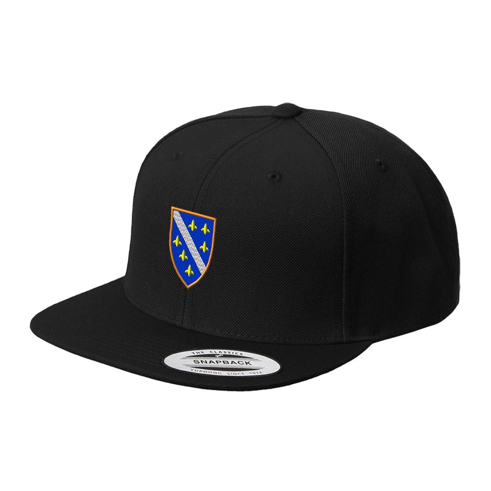 Bosnia War Flag Embroidered Flat Visor Snapback Hat
