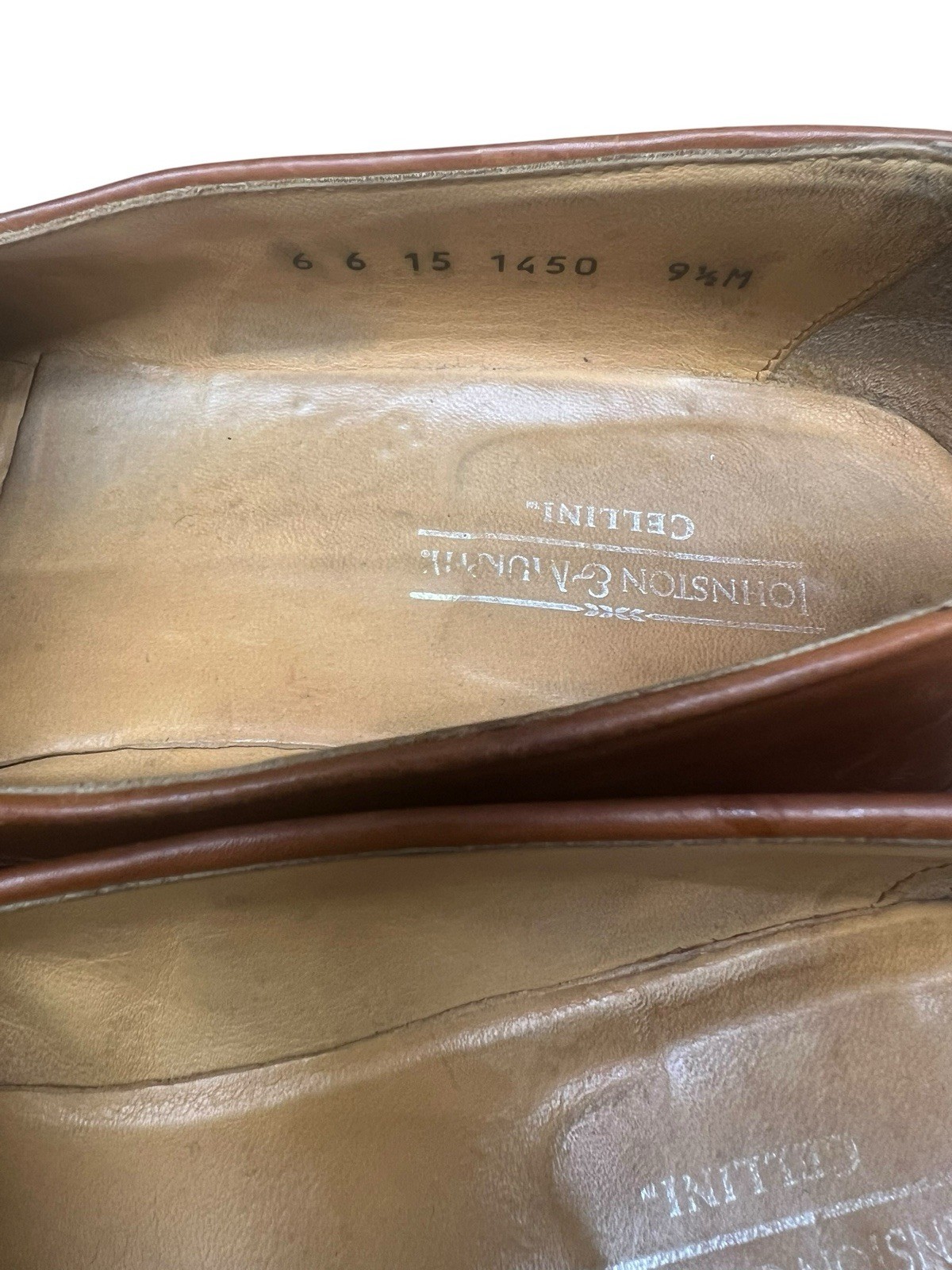 Johnston & Murphy Cellini Mens 9.5 M Tan Brown Leather Bit Loafers Made In Italy