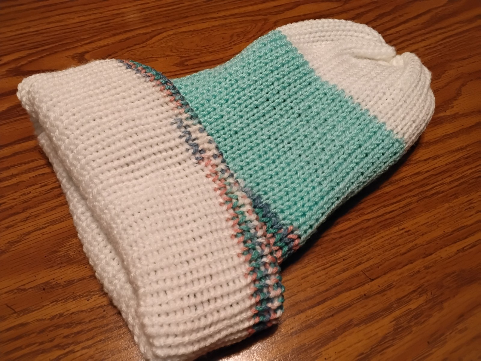 Warm Winter Reversible 2-layer Slouch Hat Beanie Turquoise, Pink, L, One Size