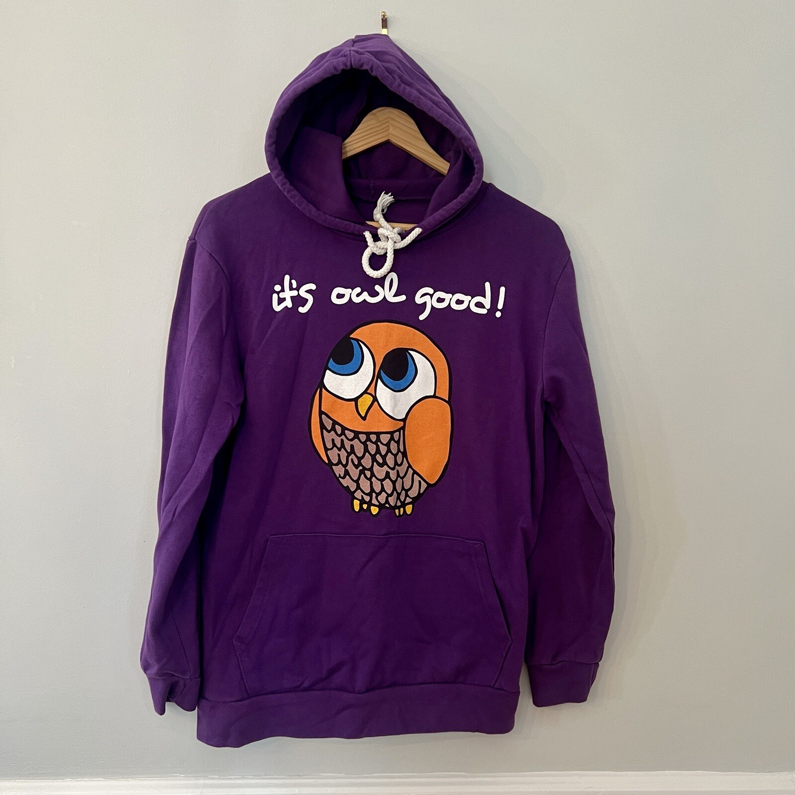 It’s Owl Good Unisex Sweatshirt Jumper Owl Lover Gift Cozy Hoodie Purple Small
