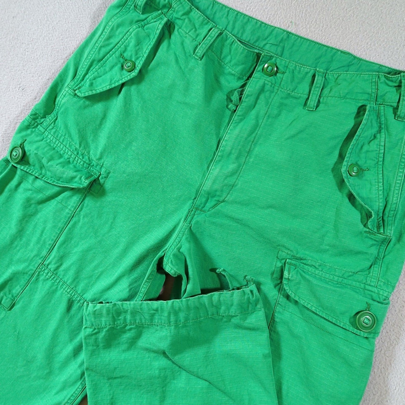 Polo Ralph Lauren The Big Cargo Pants Mens 38×34 Green Ripstop Wide Leg Baggy
