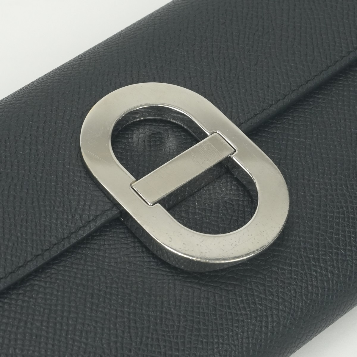 HERMES Chaine d’Ancre To Go Long Wallet Noir Black Epsom Leather Silver HW