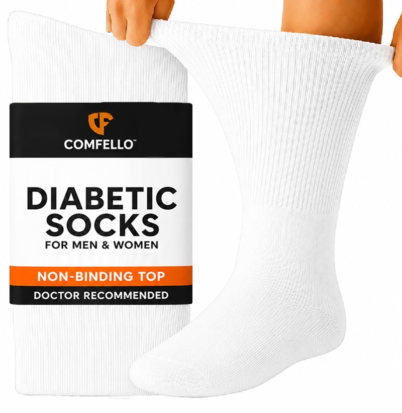 3 6 12 Pairs Diabetic Socks Crew Mens Womens Cotton Circulatory 9-11 10-13 13-15