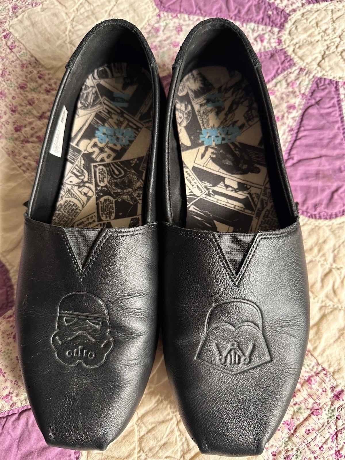 Toms x Star Wars Black leather Slip On Shoes
