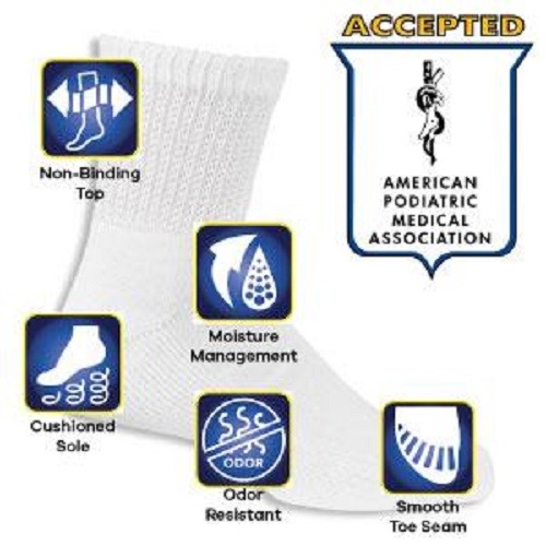 Dr. Scholl’s Men’s Diabetic Ankle Socks 2-Pack “COMFORT & RELIEF” MADE IN USA