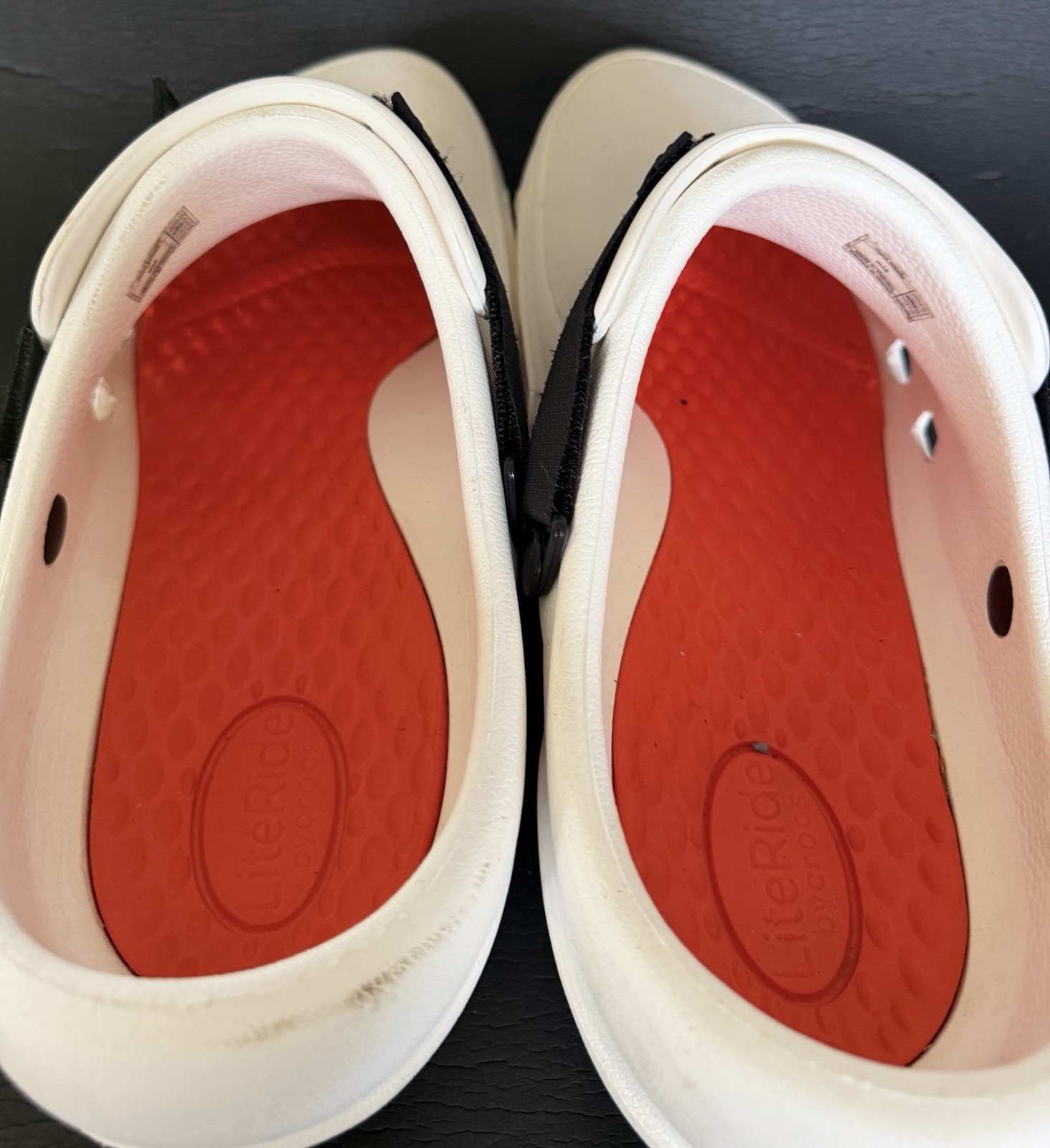 Crocs Bistro Clogs white/Black Adjustable Strap Unisex Adults US 15