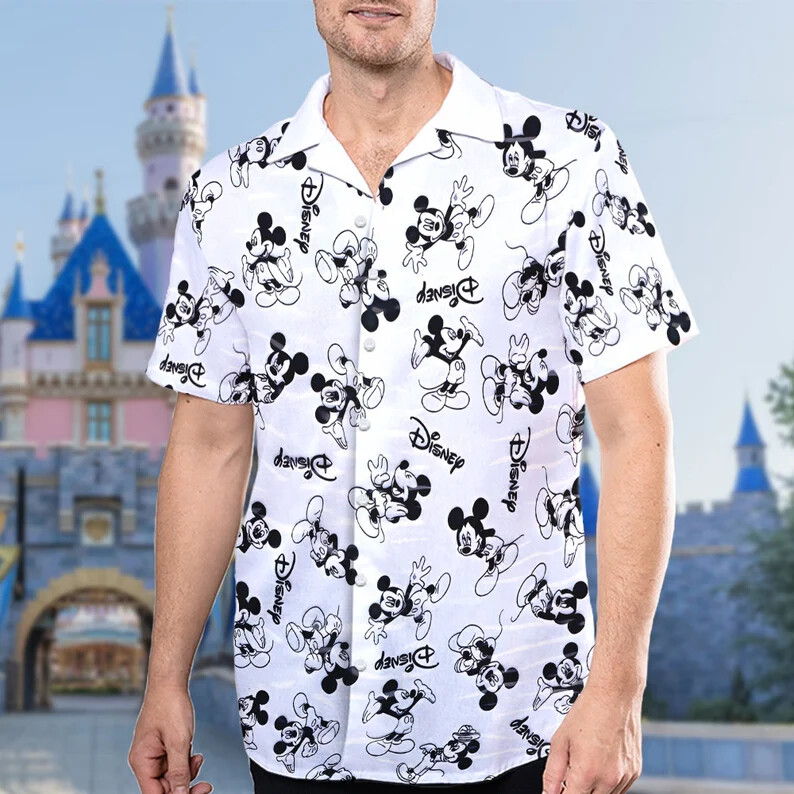 Mouse Character Black And White 3D HAWAII SHIRT MOTHER DAY GIFT ALL OVER PRINT