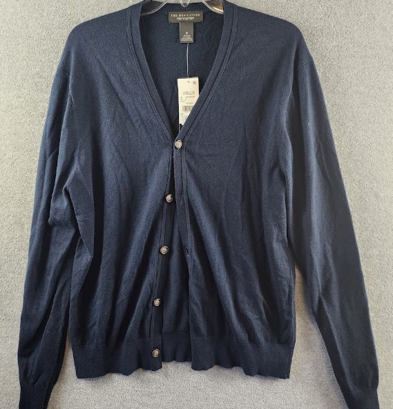 The Men’s Store Bloomingdale’s Cashmere-Blend Standard Fit Cardigan M True Navy