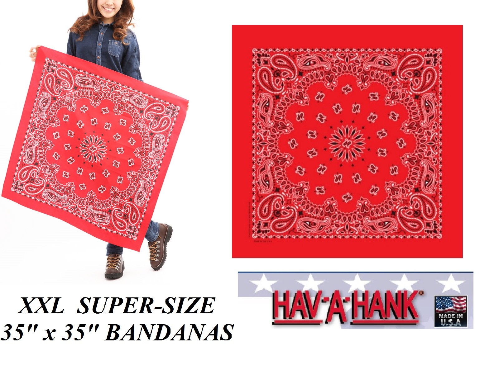 35″x35″ RED SUPERSIZE XXL GIANT PAISLEY BANDANA Bandanna Head Wrap Scarf Scarves