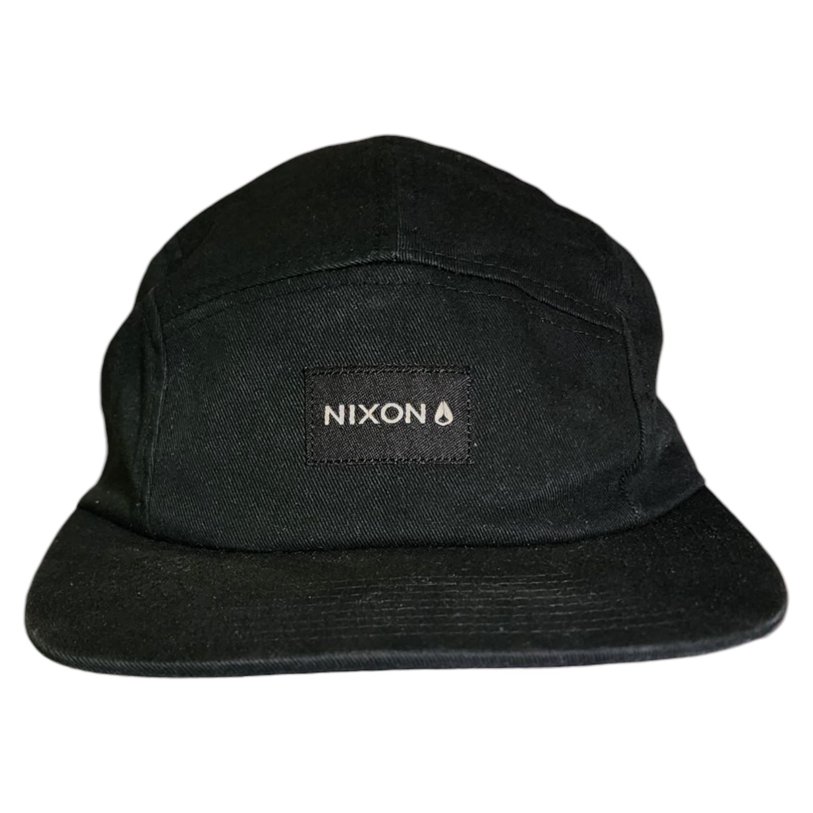 Nixon Flat Brim 5 Panel Hat Mens Strapback Cap Black