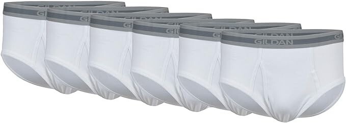 Gildan Men’s Underwear Briefs, Multipack, White (6-Pack), Medium