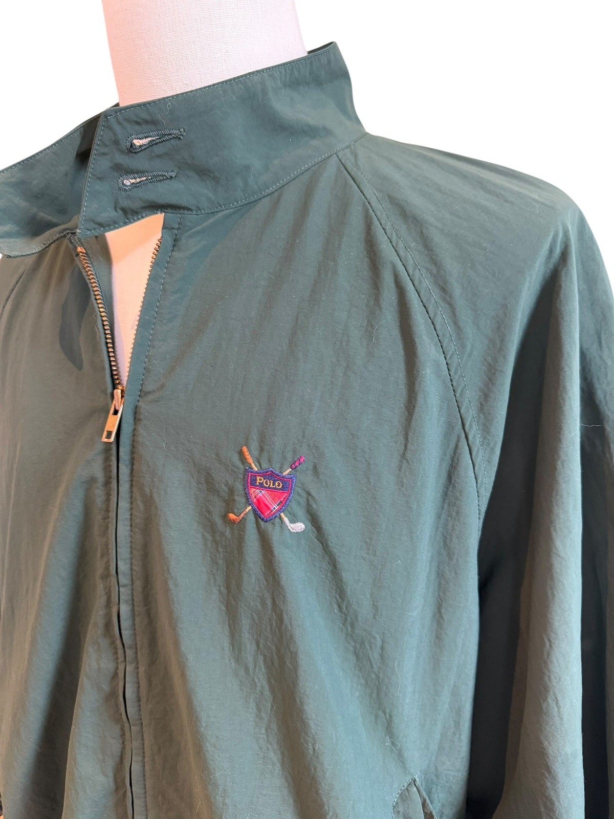 VTG Polo Ralph Lauren Jacket Men XL Green Bi Swing Bomber Made in USA Golf Crest