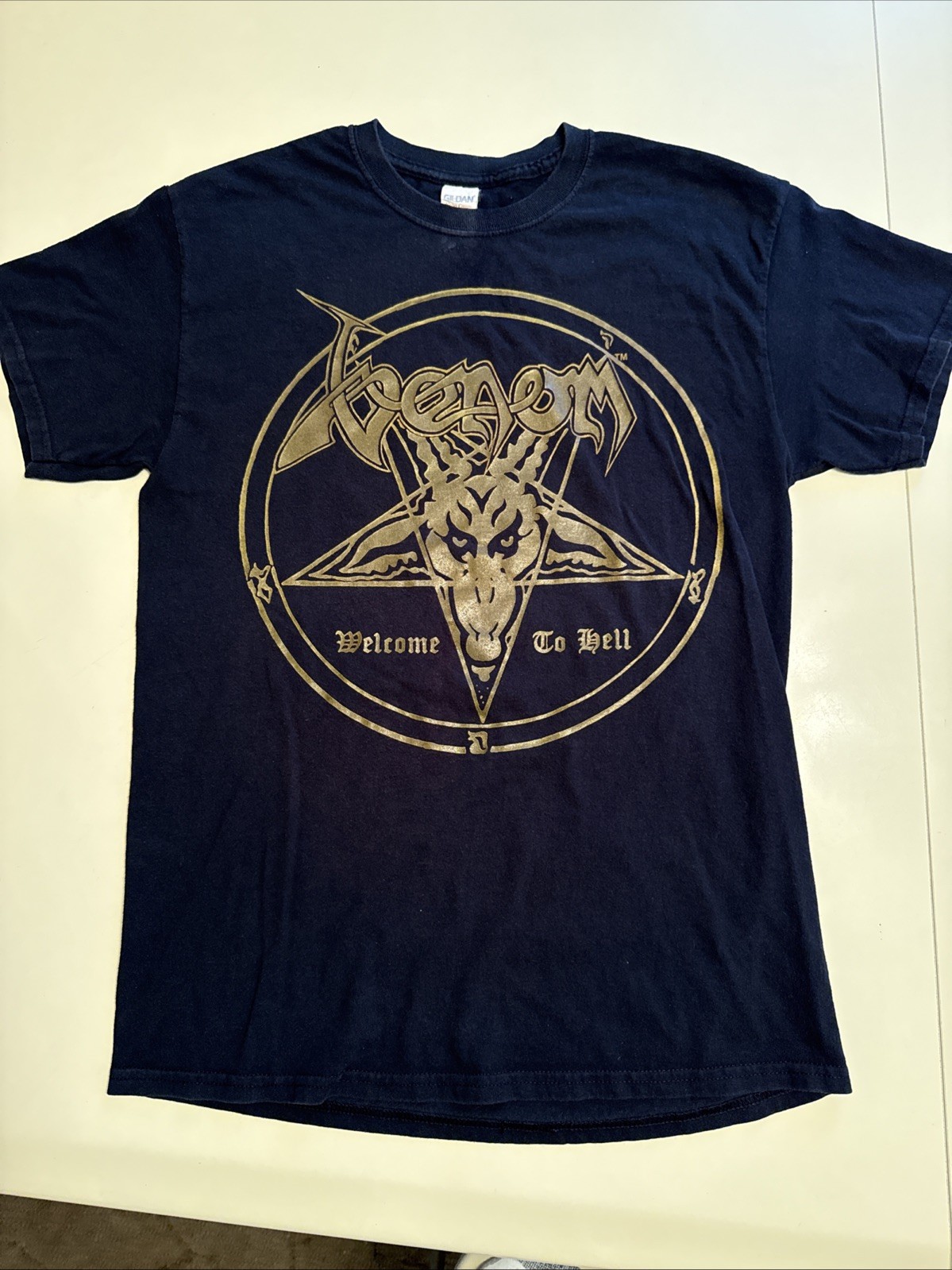 Official Vintage Venom Welcome To Hell Gold Metallic M Medium Tee Shirt